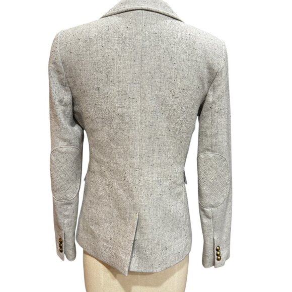 Banana Republic Wool Blend Hackney Blazer Riding Jacket Size 4 Neutral Tweed - Picture 5 of 5
